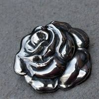 sølv rose vintage broche gammelt smykke